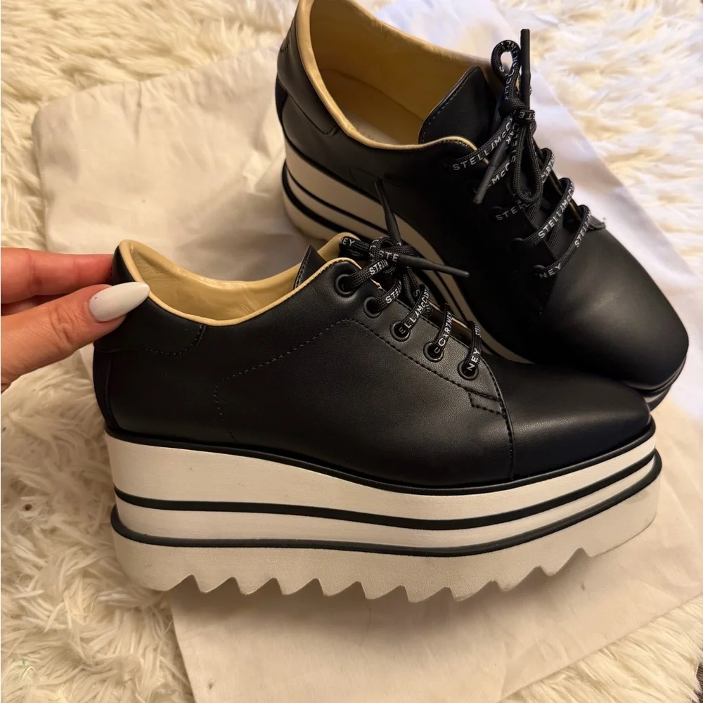 Stella McCartney Black and White Platform Shoes - Picture 5 of 13